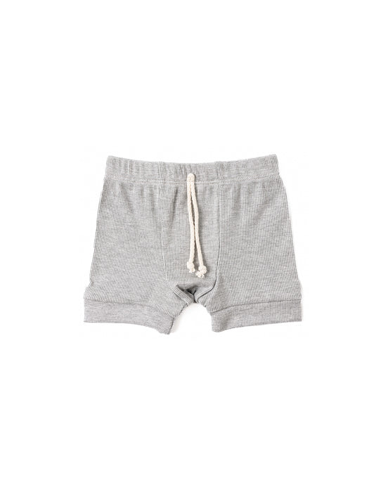 rib knit shorts - gray heather