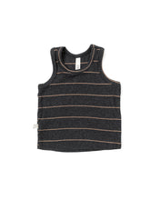 Load image into Gallery viewer, rib knit tank top - anthracite camel stripe