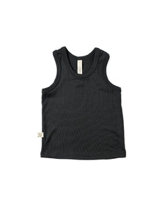 rib knit tank top - midnight 1x1