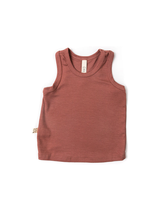 rib knit tank top - quartz