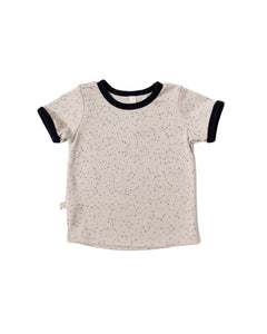 rib knit tee - constellations on dove with contrast