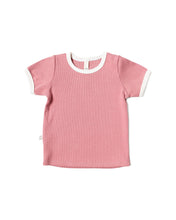 Load image into Gallery viewer, rib knit tee - crepe with contrast