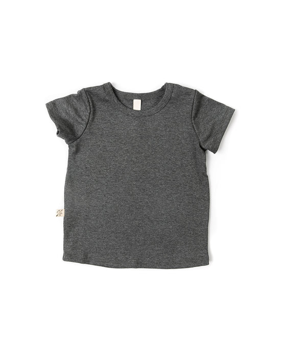 rib knit tee - iron gray