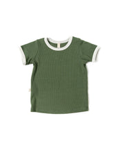 Load image into Gallery viewer, rib knit tee - pine with contrast