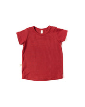 Load image into Gallery viewer, rib knit tee - scarlet