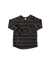 Load image into Gallery viewer, rib knit long sleeve tee - anthracite camel stripe