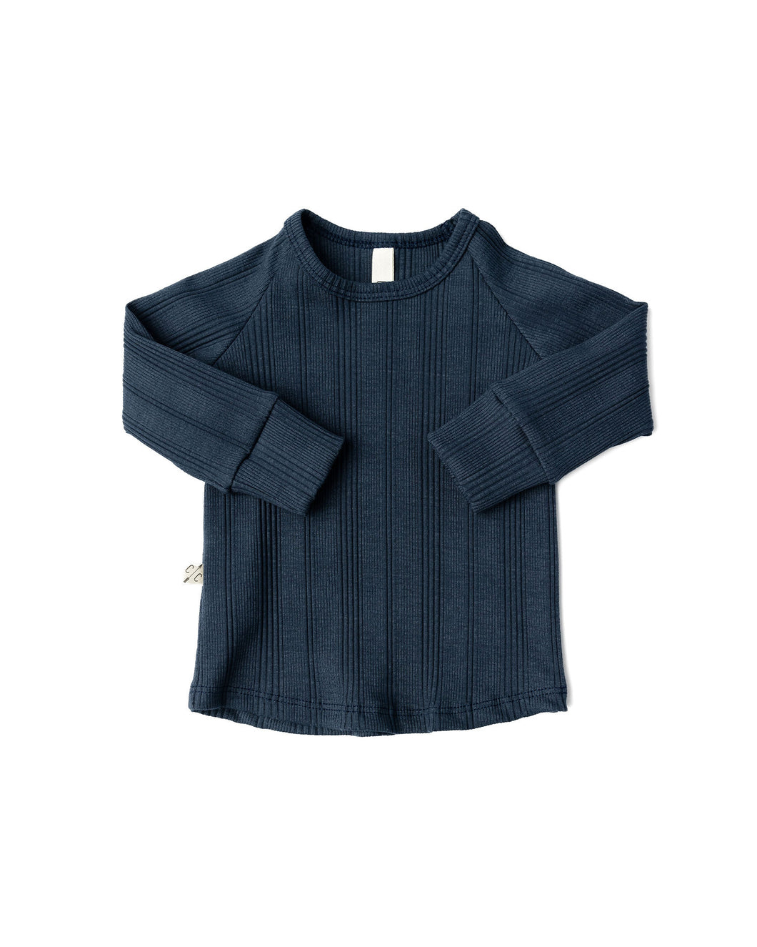 rib knit long sleeve tee - polo blue