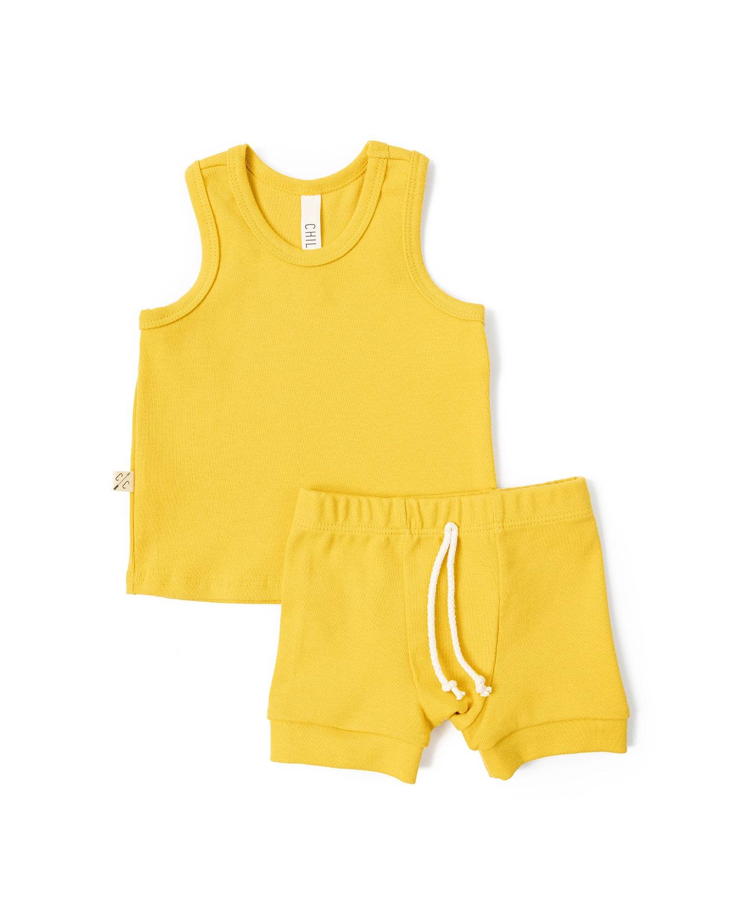 rib knit tank top - sunflower