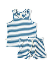 Load image into Gallery viewer, rib knit tank top - royal stripe