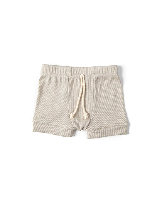 rib knit shorts - oatmeal