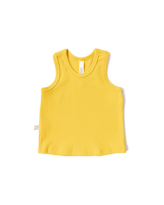 rib knit tank top - sunflower