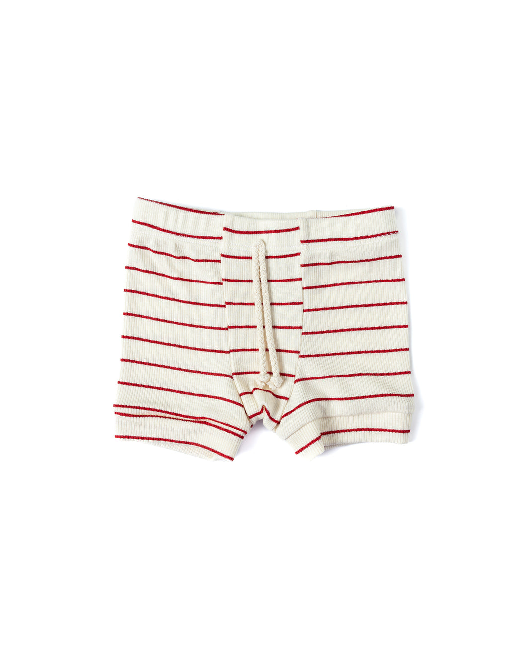 rib knit shorts - wide peppermint stripe