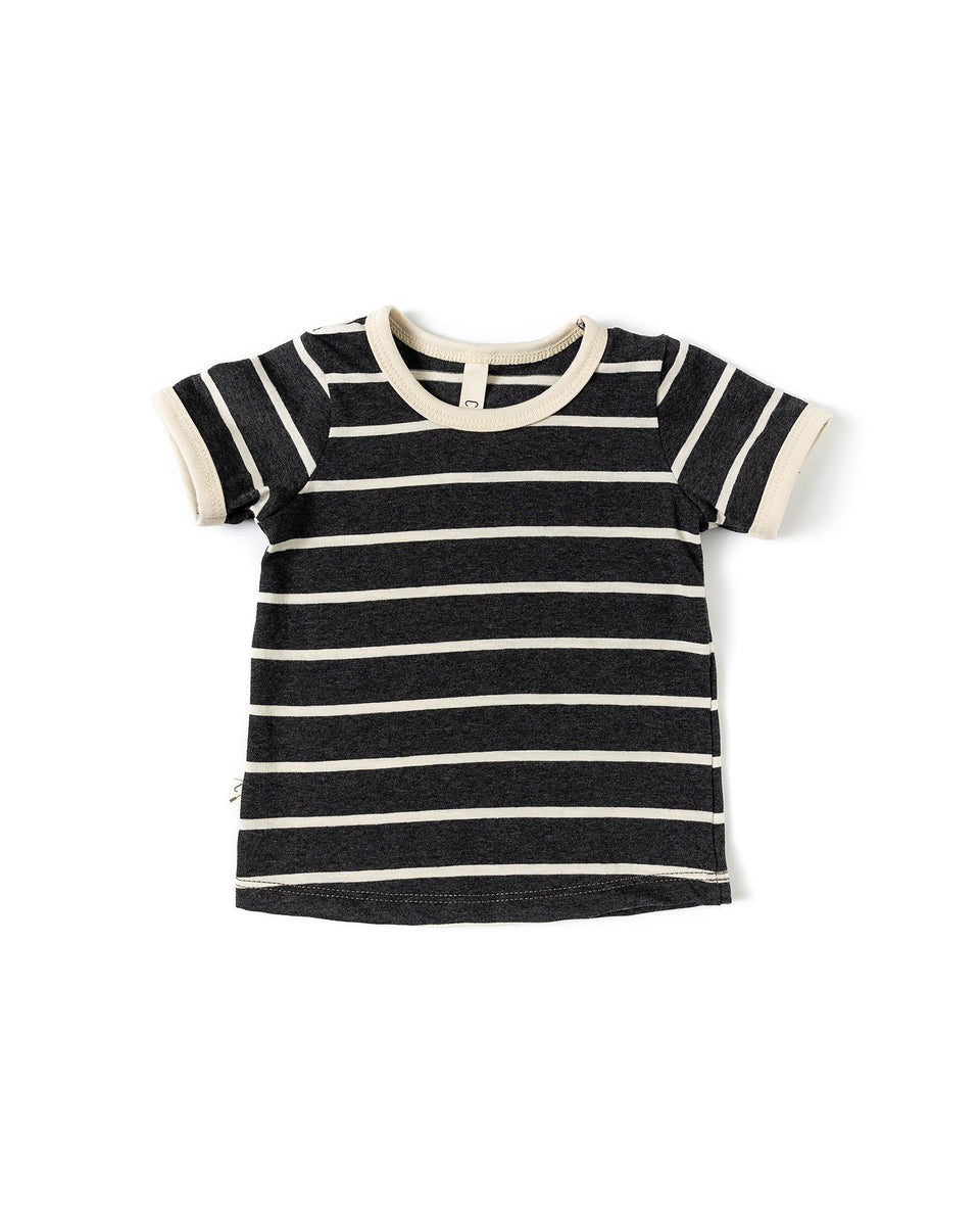 ringer tee - obsidian stripe – Childhoods Clothing