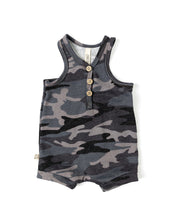 Load image into Gallery viewer, short tank romper - black camo