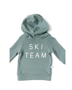 trademark raglan hoodie - ski team on rainwater