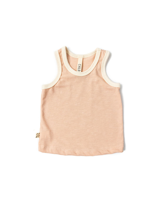 ringer tank top - shell pink