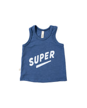 Load image into Gallery viewer, tank top - super on ink blue
