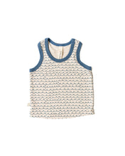 Load image into Gallery viewer, ringer tank top - waves on white sand