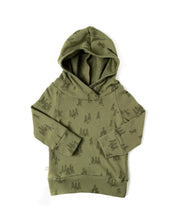 Load image into Gallery viewer, trademark raglan hoodie - trees on olive