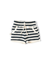 Load image into Gallery viewer, french terry retro short - navy and cream stripe