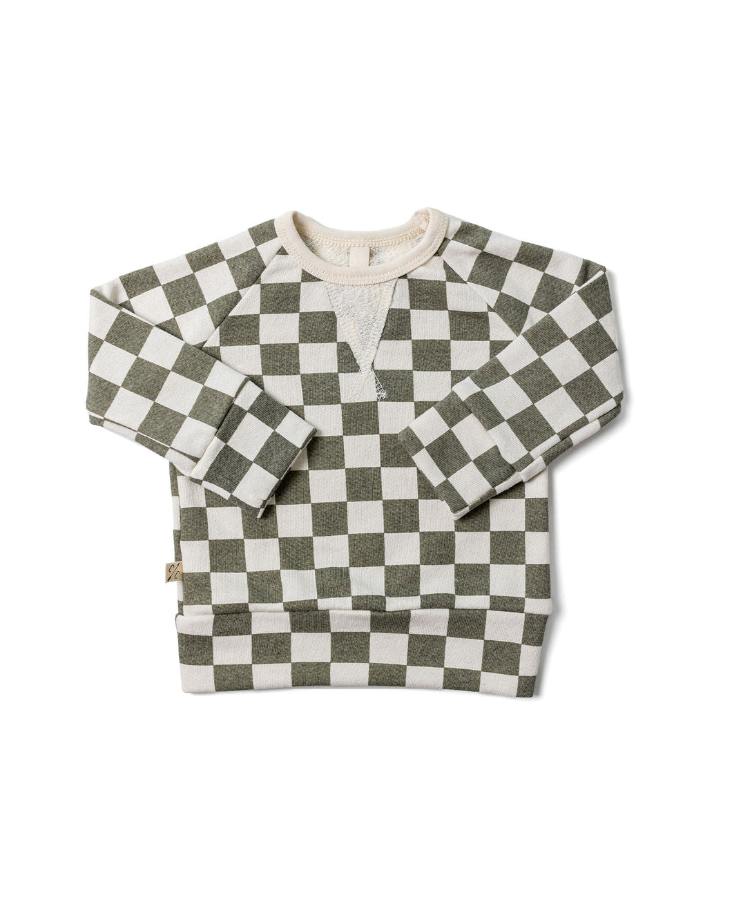 pullover crew - vetiver checkerboard