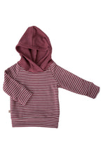 Load image into Gallery viewer, colorblock trademark raglan hoodie - sangria stripe