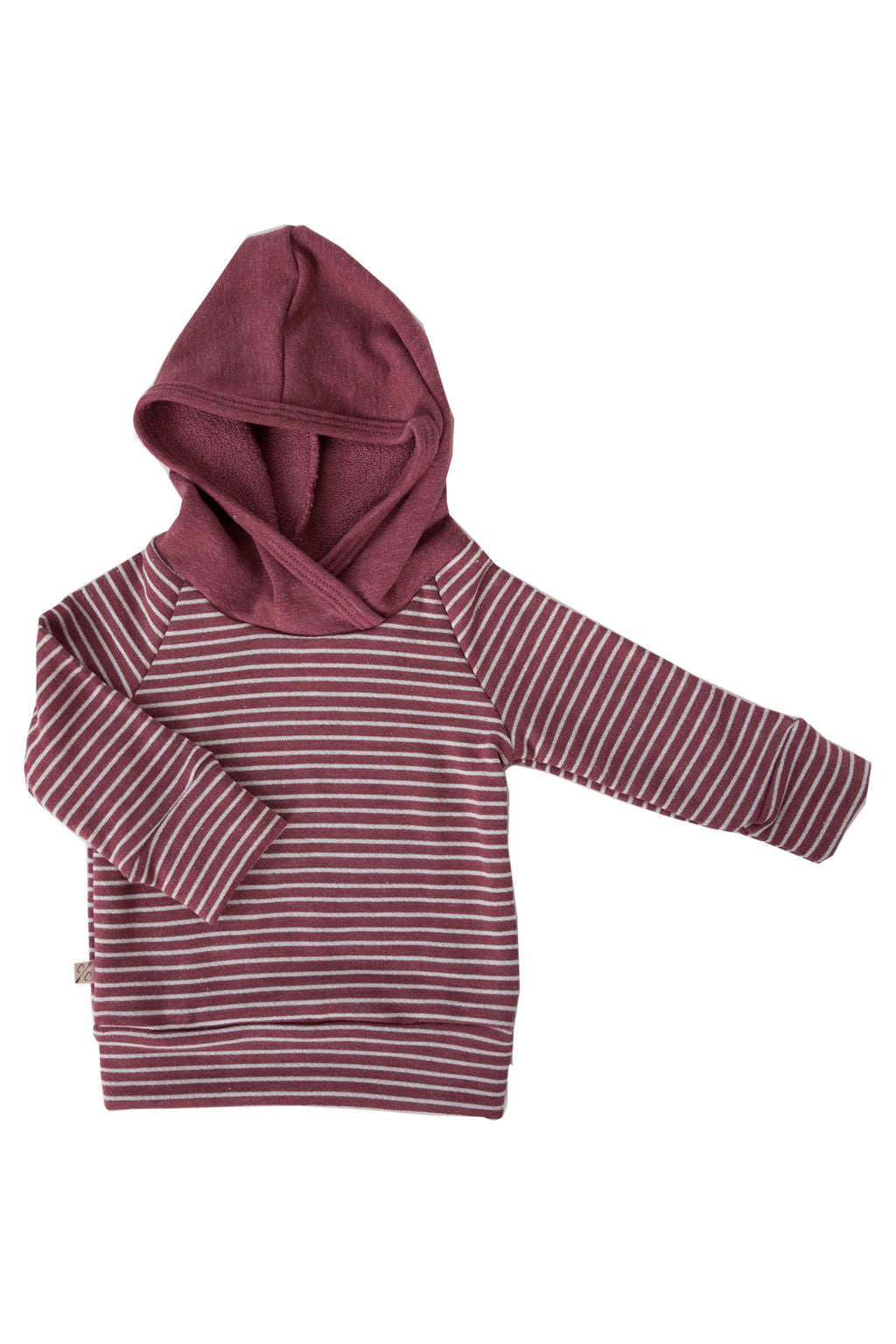 colorblock trademark raglan hoodie - sangria stripe