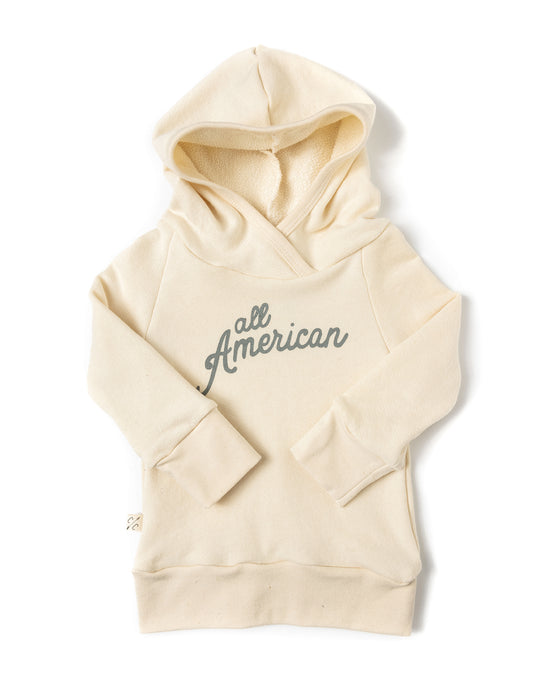trademark raglan hoodie - all american on natural