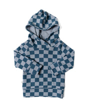 Load image into Gallery viewer, trademark raglan hoodie - blue checkerboard