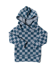 trademark raglan hoodie - blue checkerboard