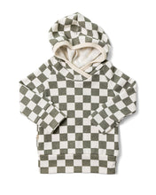 Load image into Gallery viewer, trademark raglan hoodie - vetiver checkerboard