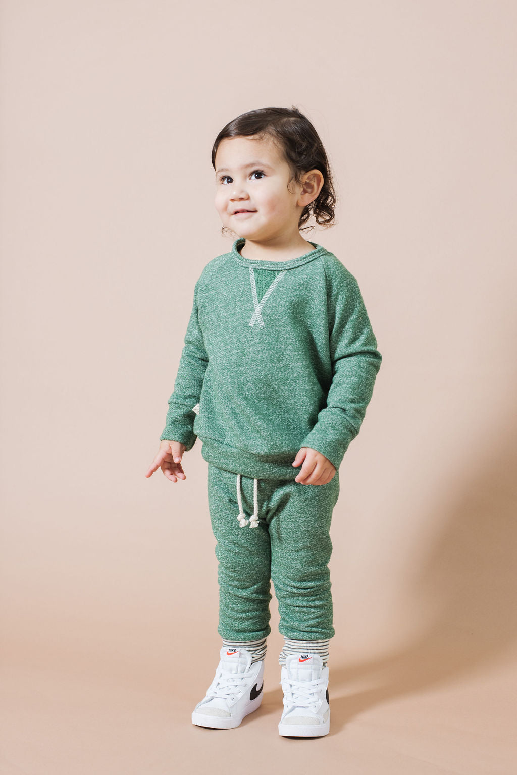 pullover crew - green heather