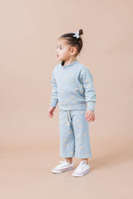 Load image into Gallery viewer, rib knit lounge set bottoms - swans on dusty blue