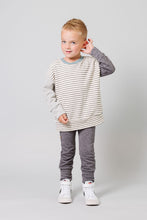 Load image into Gallery viewer, boxy sweatshirt - natural stripe and rainwater