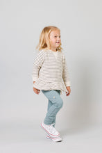 Load image into Gallery viewer, peplum crew - natural stripe
