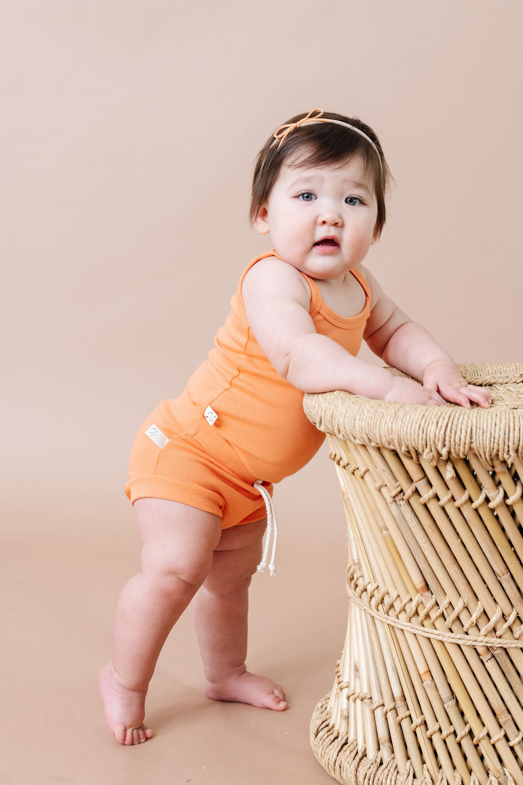 rib knit bloomers CO - creamsicle