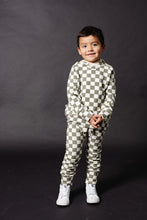 Load image into Gallery viewer, trademark raglan hoodie - vetiver checkerboard