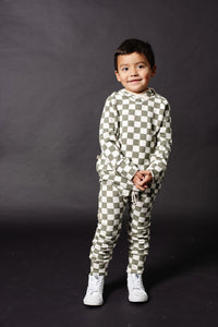 trademark raglan hoodie - vetiver checkerboard