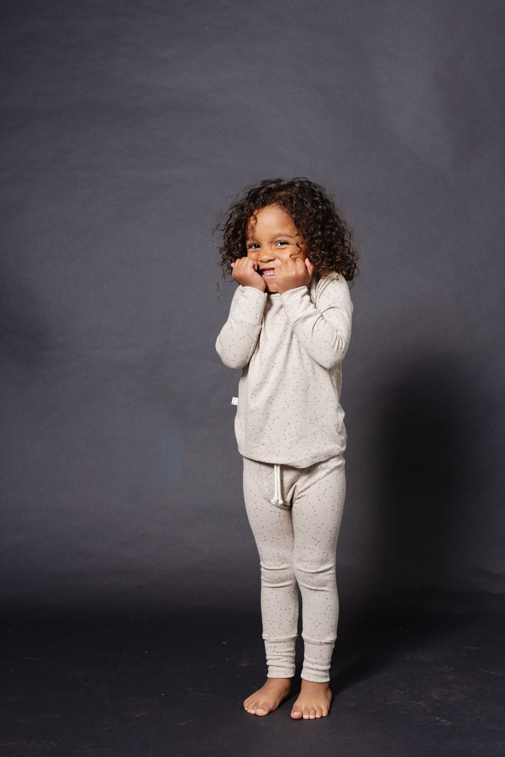 rib knit long sleeve tee CO - constellations on dove