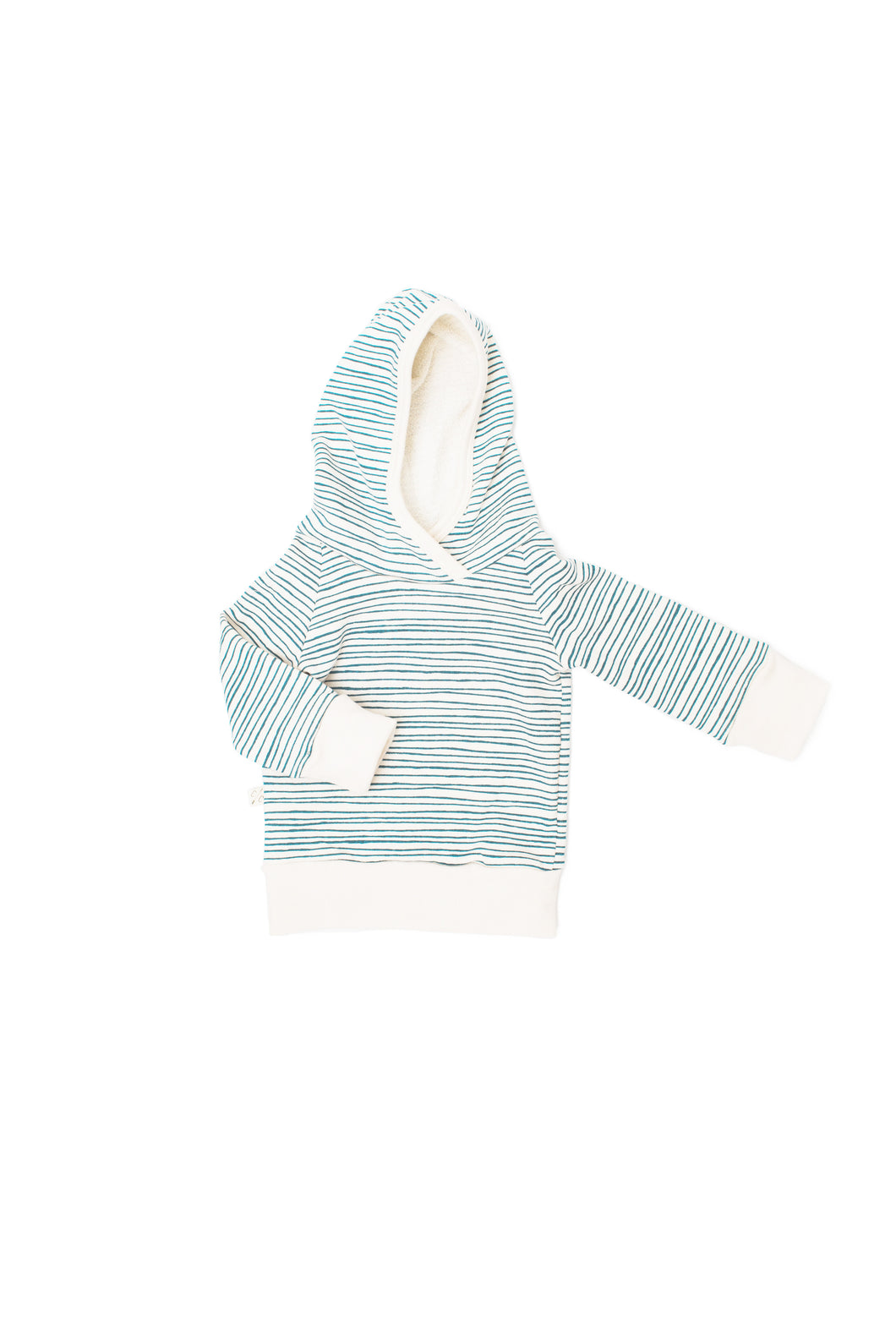 trademark raglan hoodie - deep teal painted stripe