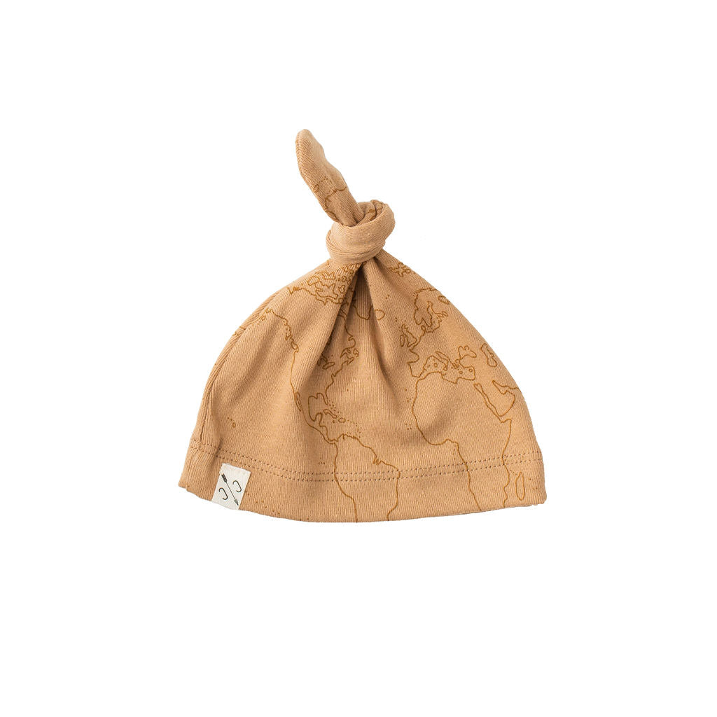 knot hat - maps on camel – Childhoods Clothing