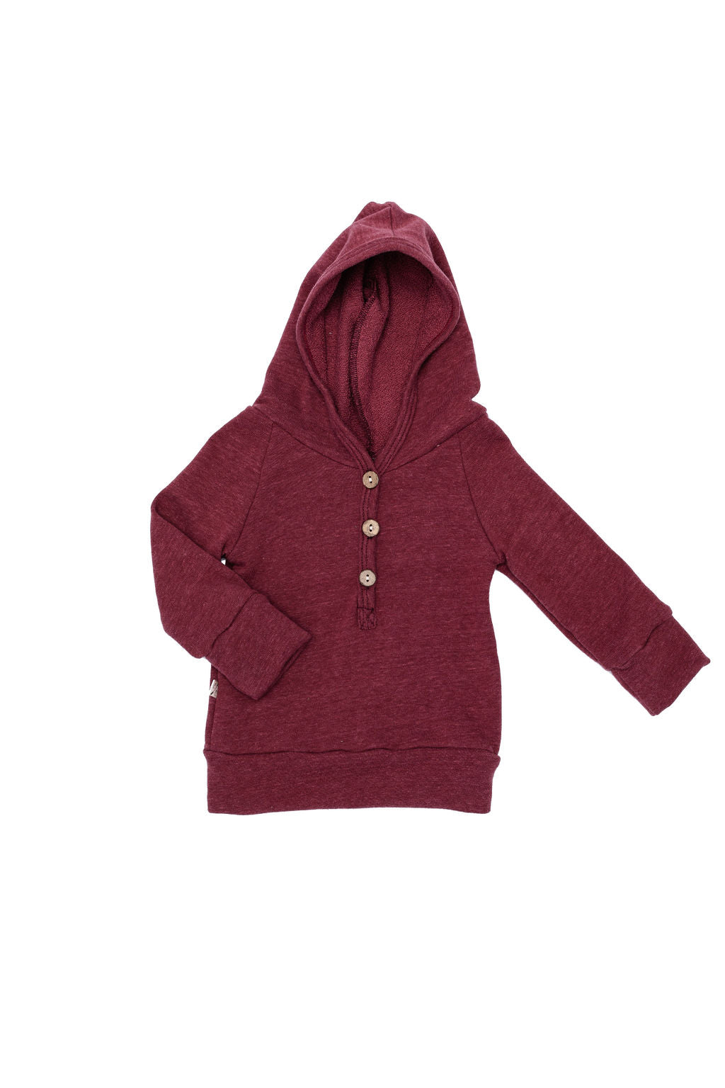 henley hoodie - maroon